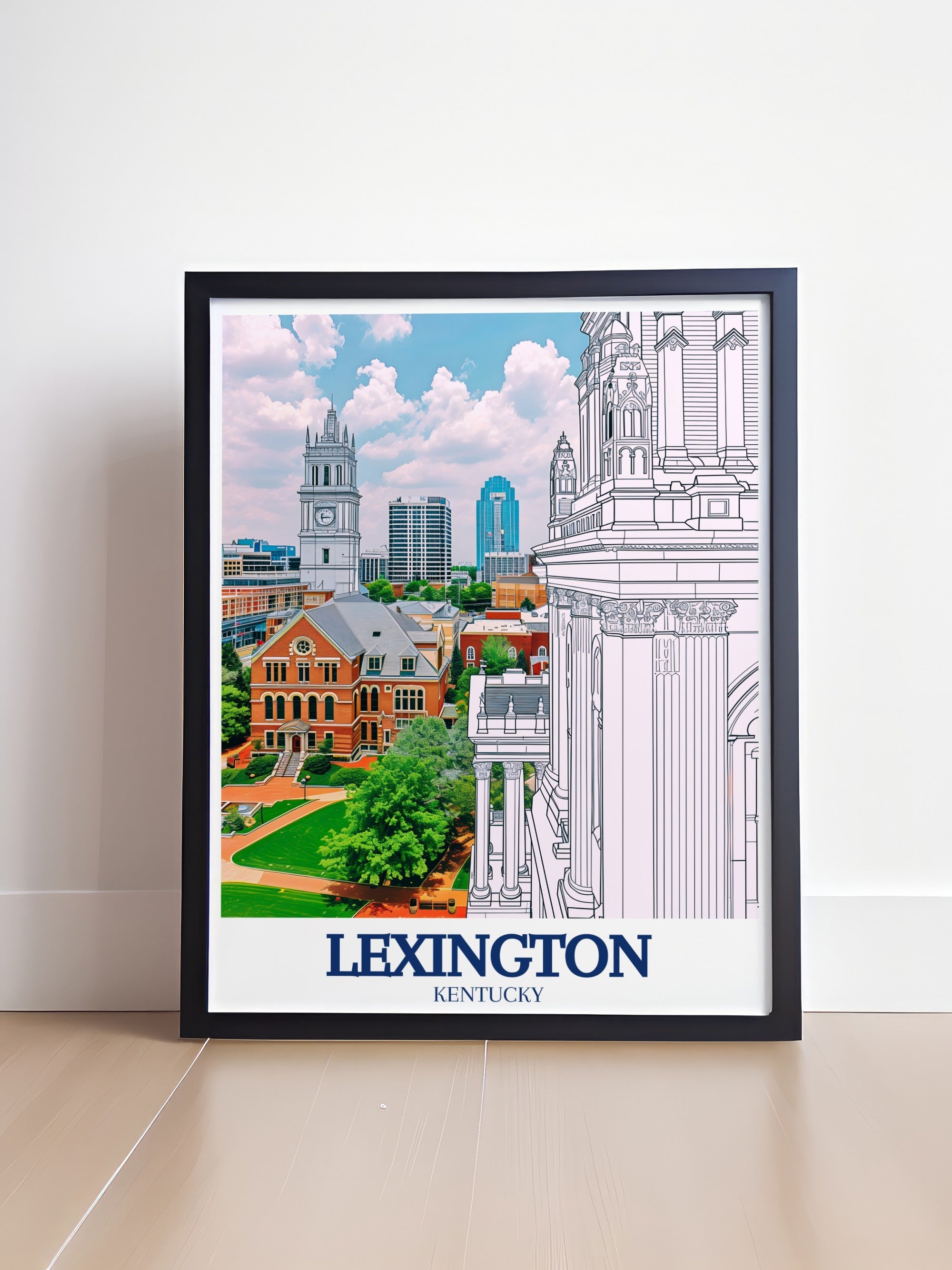 Lexington Skyline Kunstdruck – Kentucky Wanddeko