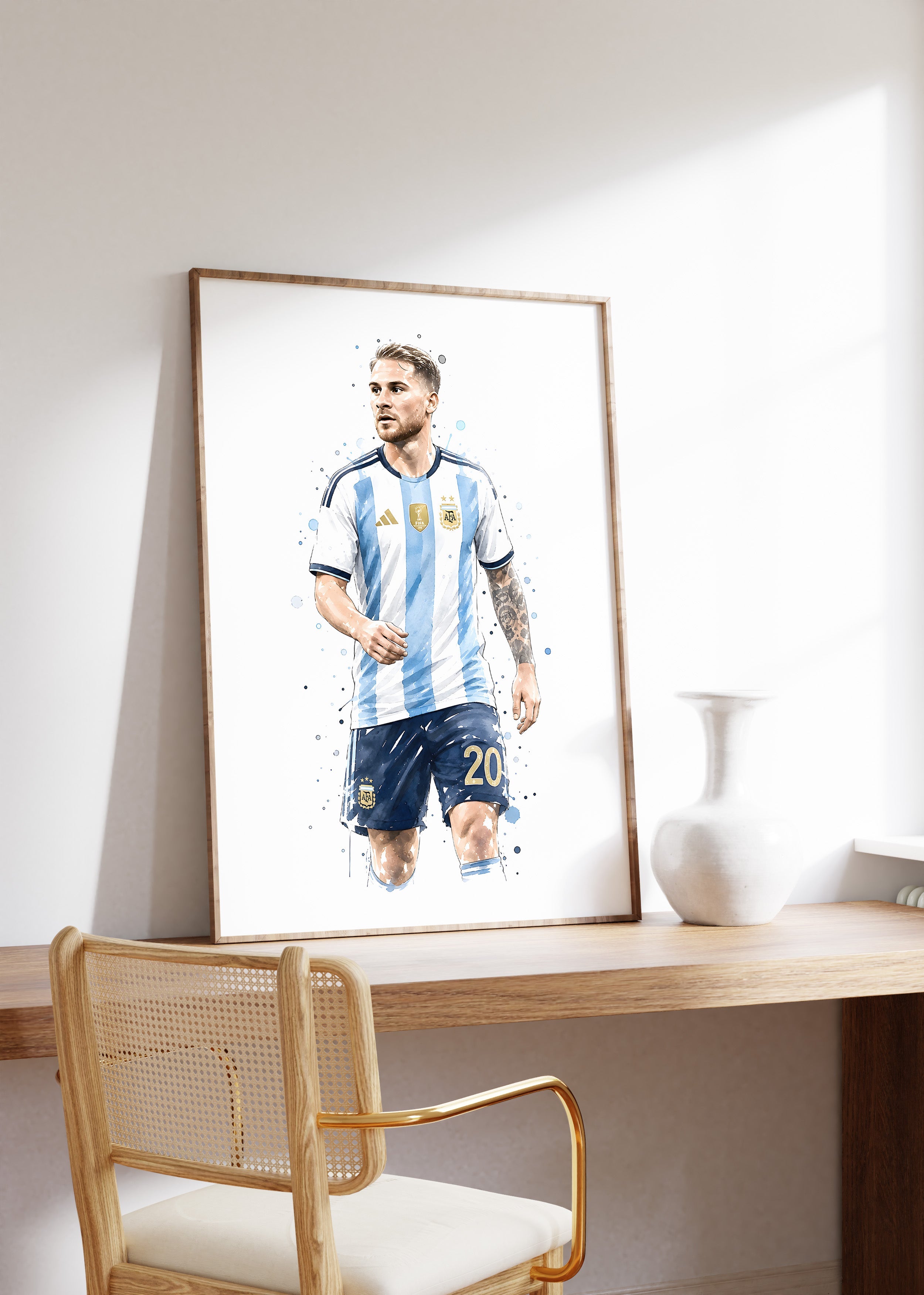 Argentinien Fußball Poster · Geschenkidee · Aquarell Sport Wandbild · Deko Print ohne Rahmen