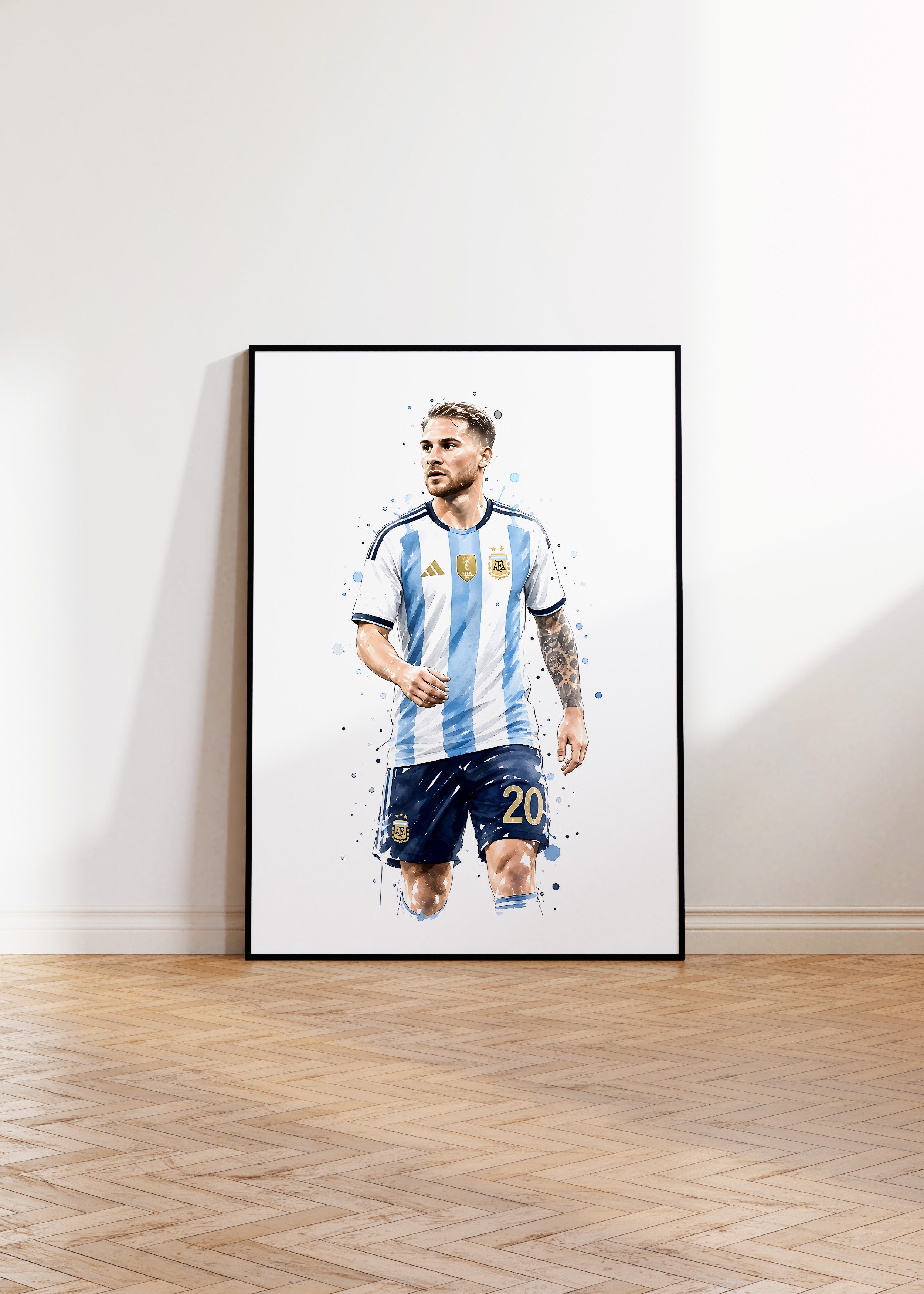 Argentinien Fußball Poster · Geschenkidee · Aquarell Sport Wandbild · Deko Print ohne Rahmen
