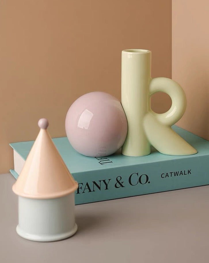 OK Ceramic Bud Vase - Handmade Dopamine Decorative Flower Vase